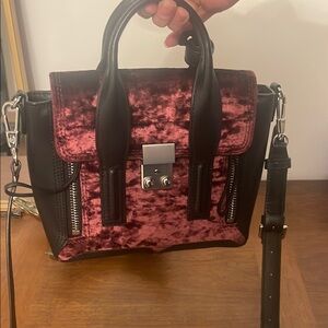 3.1 Phillip Lim Red and Black Satchel with Structured Design